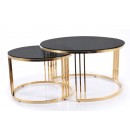 Комплект SIGNAL VIENNA (2 стола журнальных) дымчатый/золотой